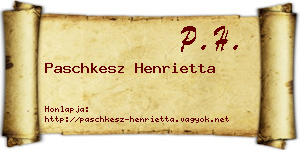 Paschkesz Henrietta névjegykártya